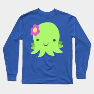 Green Flower Octopus Long Sleeve T-Shirt